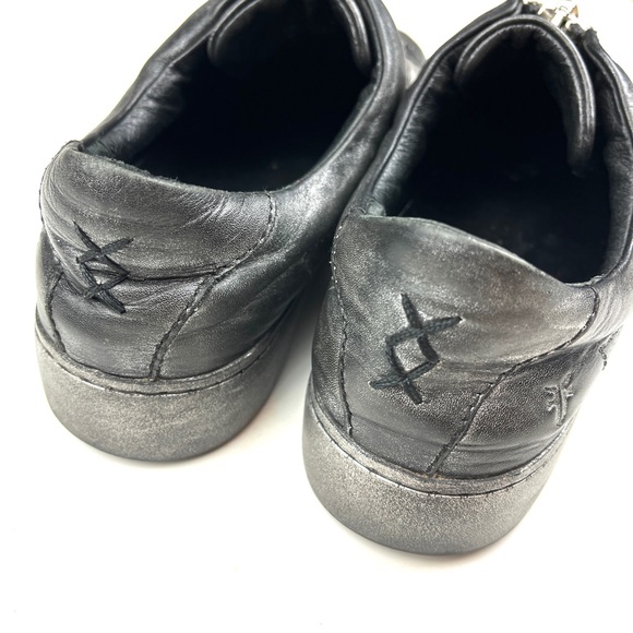 Frye Lena Rebel Zip Metallic Pewter Leather Sneakers size 7.5 - Picture 5 of 7